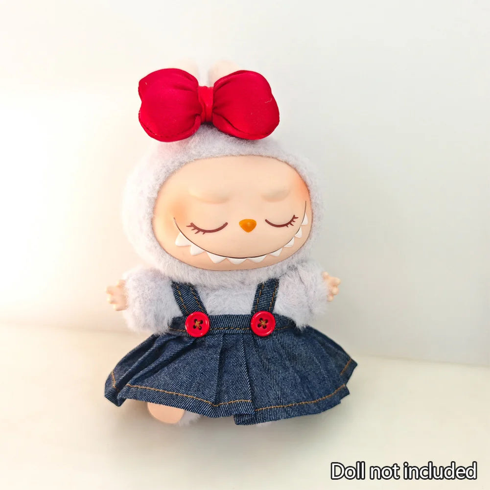 17cm Mini Plush Doll'S Clothes Outfit Accessories For Korea Kpop Exo Labubu Idol V1 V2 Strap skirt set Clothing Gift