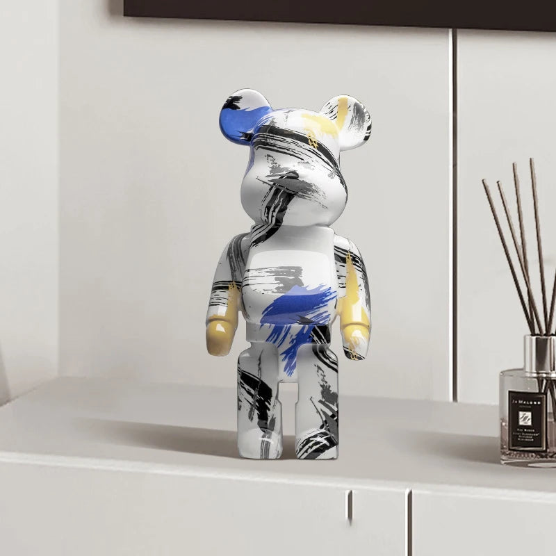Graffiti Bear Figurine 27cm – Abstract Home Decor & Money Jar