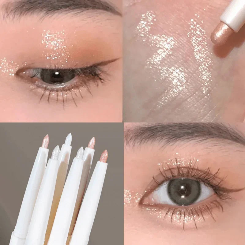 Diamond White Eyelid Highlighter Pen for Brightening Eye Glitter Golden Eyeliner Eyeshadow Stick for Stunning Makeup Results