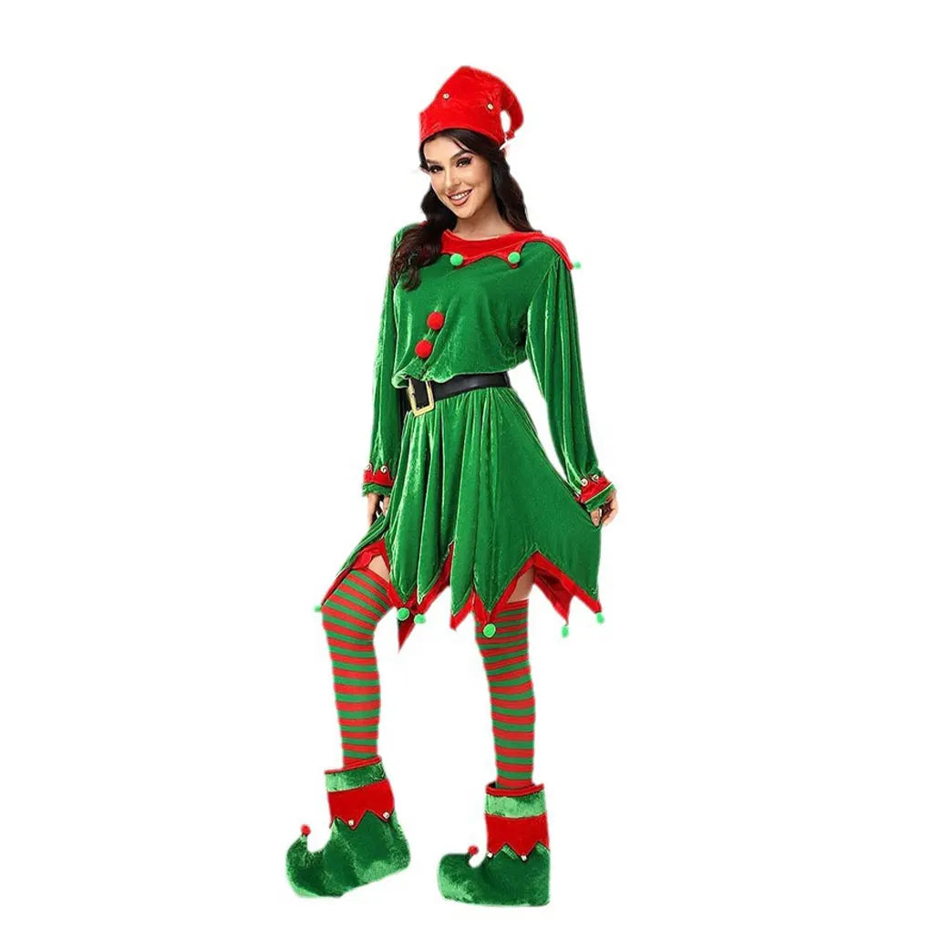 Santa Claus Costume Deluxe Christmas Outfit For Girls Santas Claus Costume Christmas Deluxe Outfit green M
