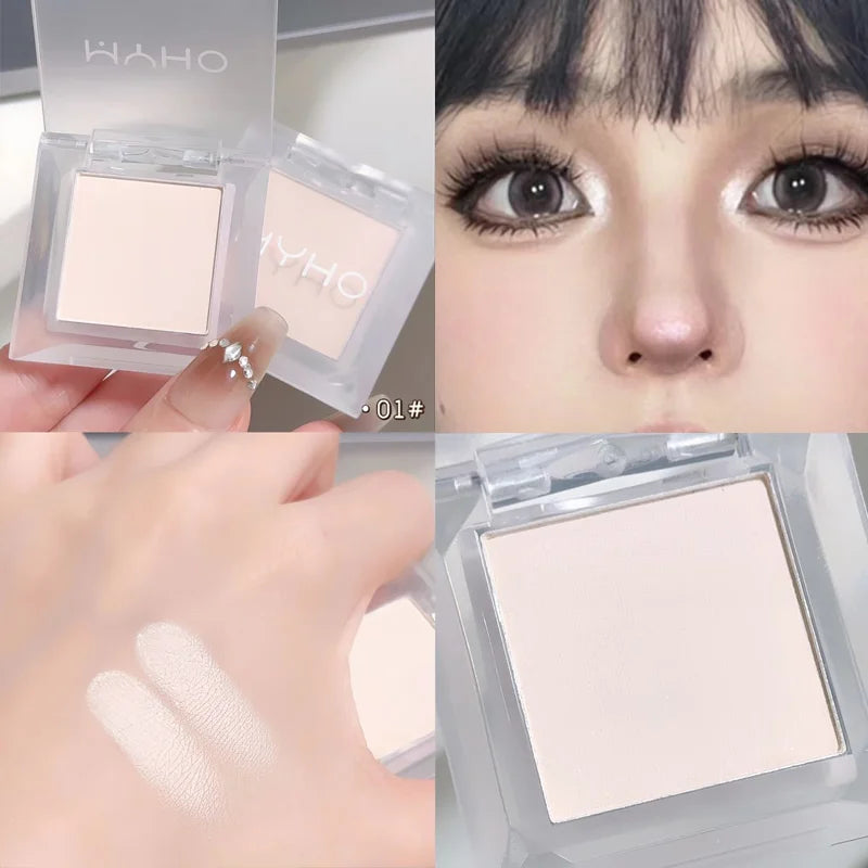 Matte white, monochrome, brightening eyeshadow tray for long-lasting, delicate makeup, as a highlight, for all skin tones