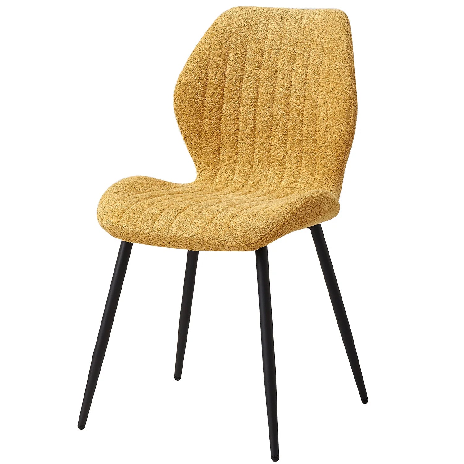 Set of 4 Upholstered Padded Dining Chairs Linen Fabric Kitchen Chairs Metal Legs for Balcony Restaurant Cafe Home Room