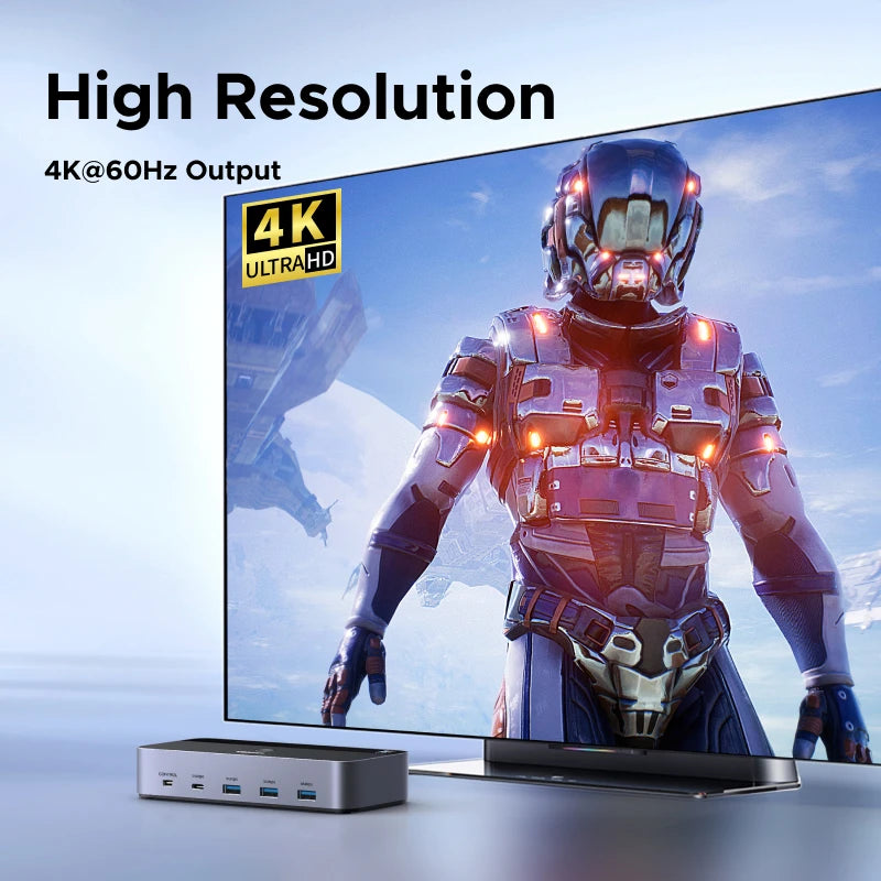 UGREEN HDMI KVM Switch for 2 Monitor 2 PCs 4K 60Hz USB C USB 3.0 Sharing Monitor Keyboard Mouse Printer with HDR 3D Support