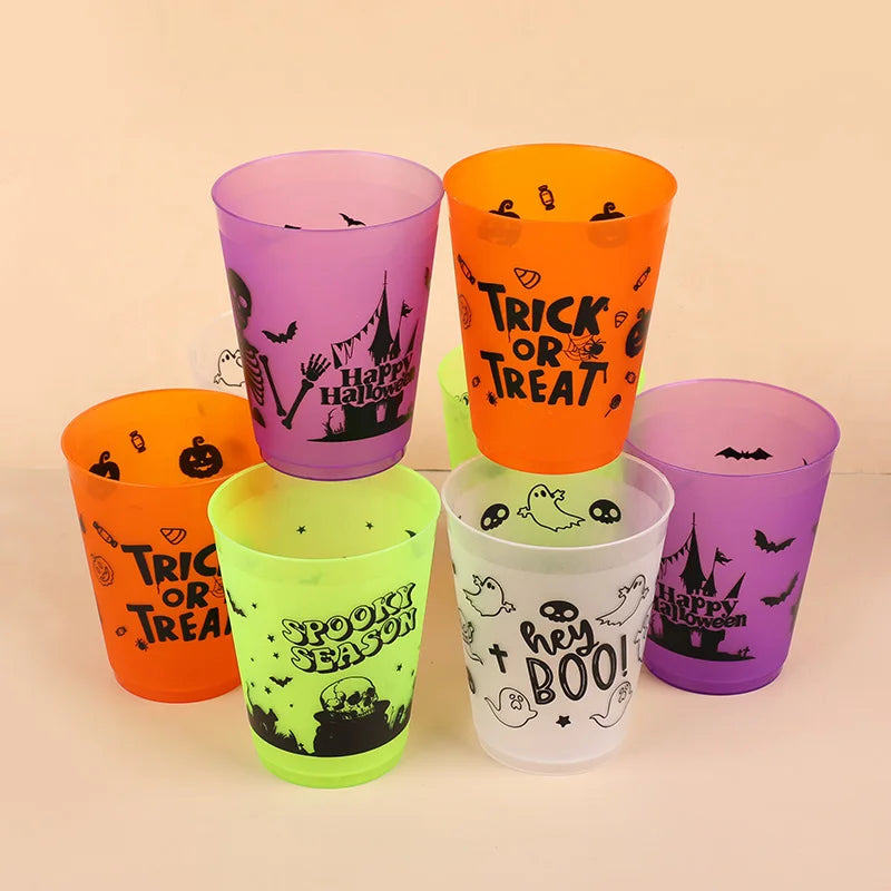 8-24Pcs Halloween Drinking Cups Boo Skull Plastic Juice Cocktail Cup for Halloween Party Home Table Decoration Supplies