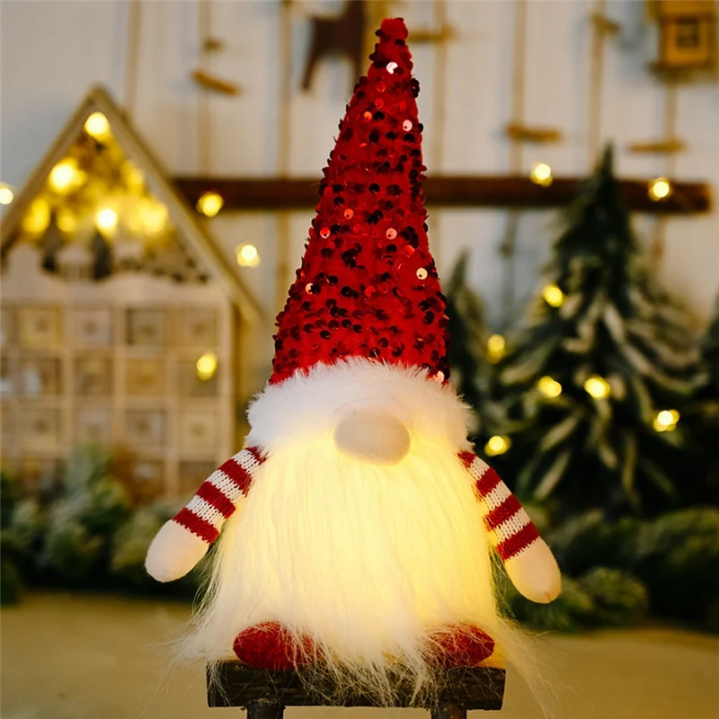 ABKW-Luminous Christmas Doll Decorations 3 Pcs Christmas Decoration Accessories Ornament