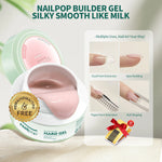 Nailpop HEMA-FREE Builder Gel 30g for Nail Extension Milky Smooth Clear/Pink Long Lasting Quick Building Soak Off UV Nail Gel