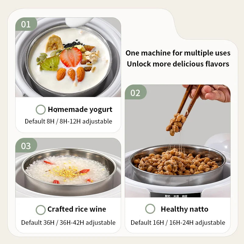 Electric Mini Yogurt Maker Automatic Multifunctional Yogurt Machine Kitchen Rice Wine Maker Natto Fermenting Machine Household