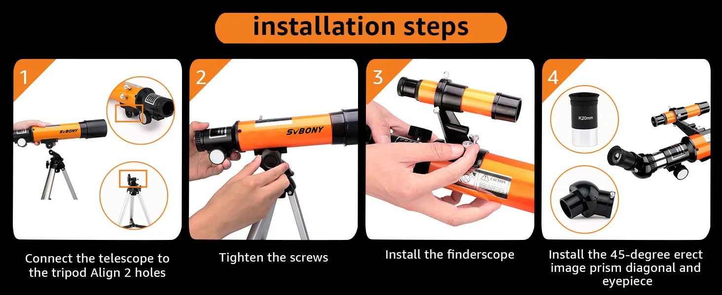 Svbony SV501P 60/70mm Astronomical Telescope Sets,for Planetary and Moon Observation,Gift for  Kids,Beginners and Students