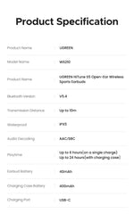 UGREEN HiTune S5 TWS Open Ear Clip Wireless Earbuds Bluetooth Sports Earphones Headphones in Mic with Earhooks & Ear Hook