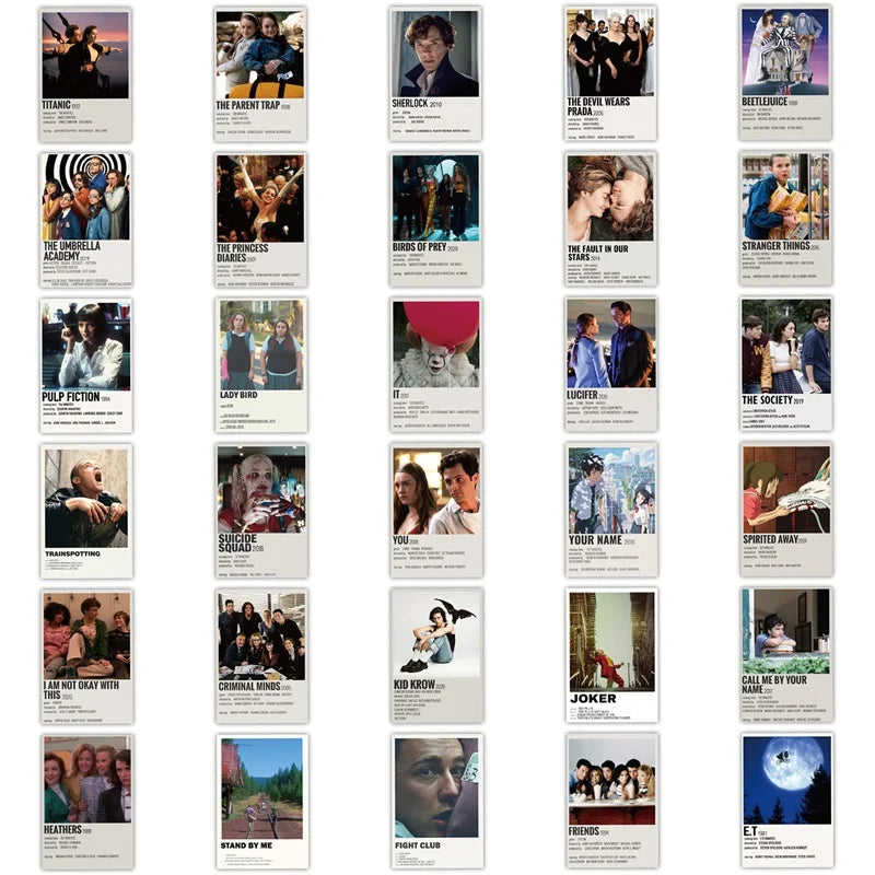 10/30/64PCS Movie Poster Sticker Aesthetic Children's DIY PVC Decoration Scrapbooking Stationery School Supplies for Kids