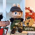 Suspenders Suit For 17cm Labubu Doll Clothes All-match Colour Outfit Doll Accessories Fashion Design Lovely Little Bear Star