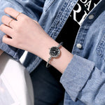 YIKAZE Small Gold Bangle Bracelet Luxury Watch Stainless Steel Retro Ladies Quartz Wristwatch Fashion Casual Thin Chain Watches