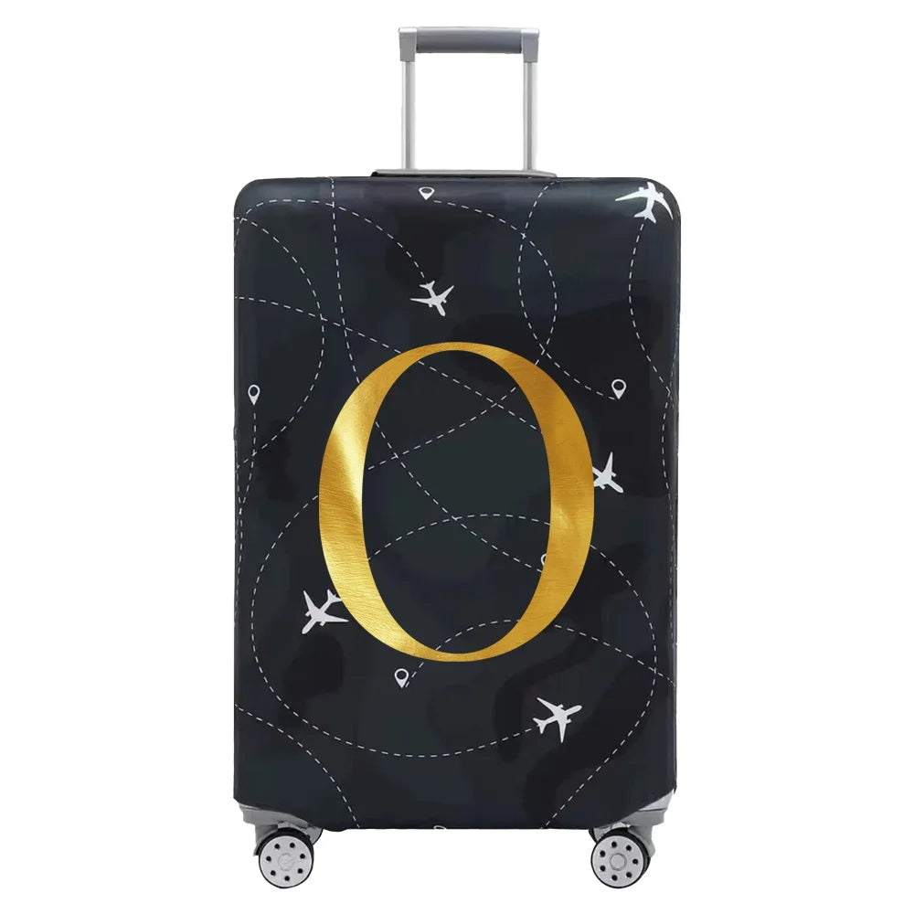 Luggage Compartment Protective Cover Letter Series Black Wear Resistant Fabric Dust Cover for18-32 Inch Travel Case Covers