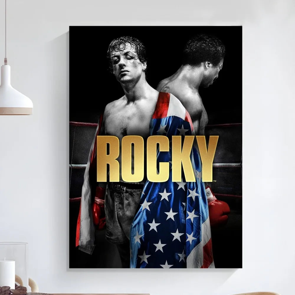 Rocky Balboa Classic Movie Poster Art Self-adhesive Art Small Poster HD Quality Poster Wall Art Painting Study Wall Decoration