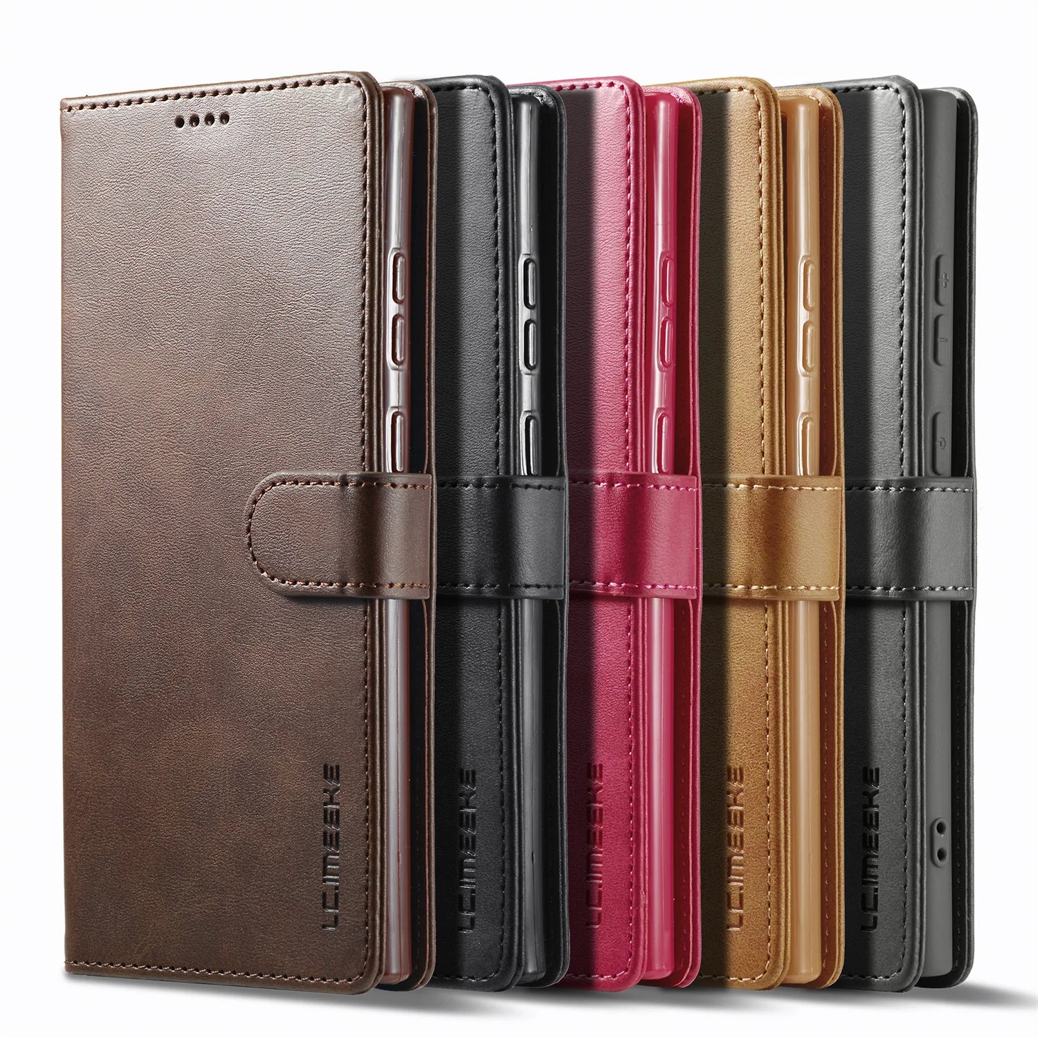 Leather Case for Samsung Galaxy S23 S24 S25 FE Ultra Plus Edge A07 A17 A35 A55 A06 A16 A26 A36 A56 5G Flip Wallet Card Holder