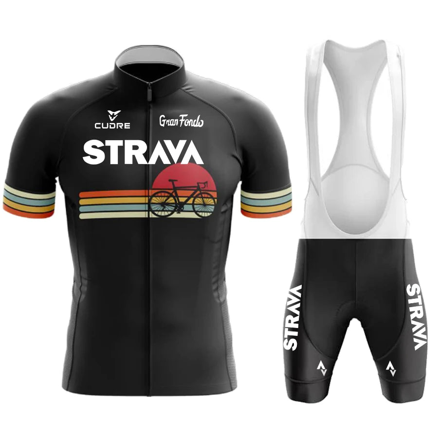 STRNVN Men's Summer MTB Cycling Jersey Set – Breathable Short Sleeve Bike Outfit