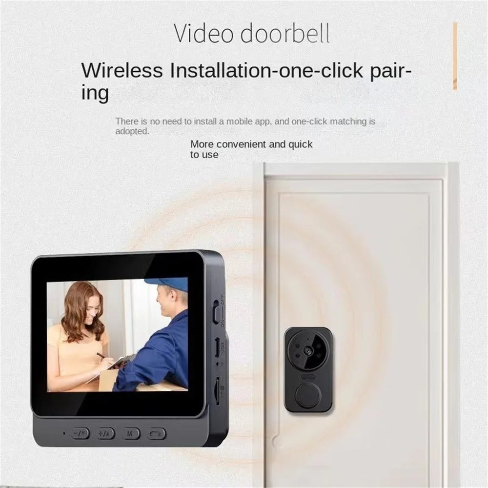 Wireless Video Doorbell Camera Bundle, Smart Security Camera with Night Vision, 2.4G WiFi, HD, Motion Detection, Cloud Storage