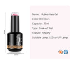 BORN PRETTY Milky Pink Rubber Base Gel Nail Polish Glitter 15ml Semi-Permanent Varnish Soak Off Self Leveling UV LED Gel