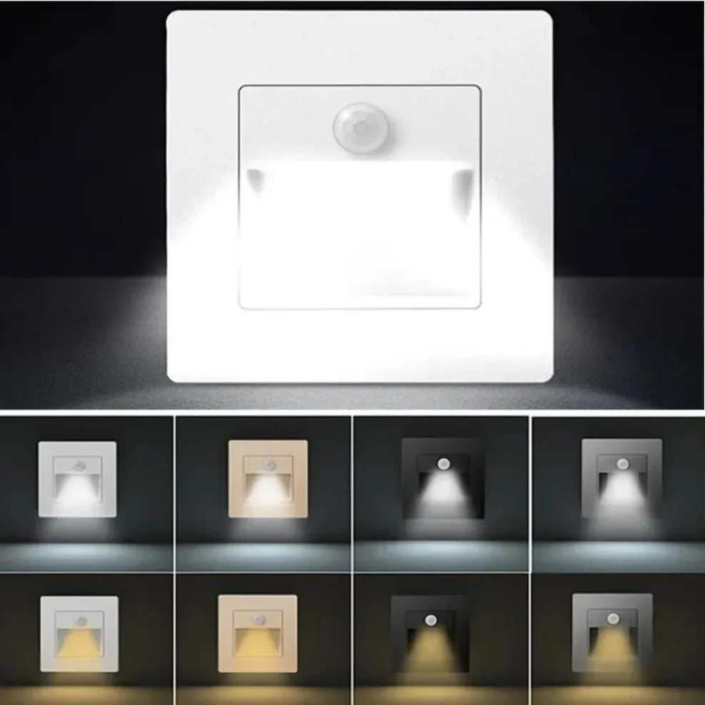 PIR Motion Detector Sensor LED Stair Light Infrared Human Induction Lamp for Recessed Steps, Ladder, Staircase, Bedroom Night Light