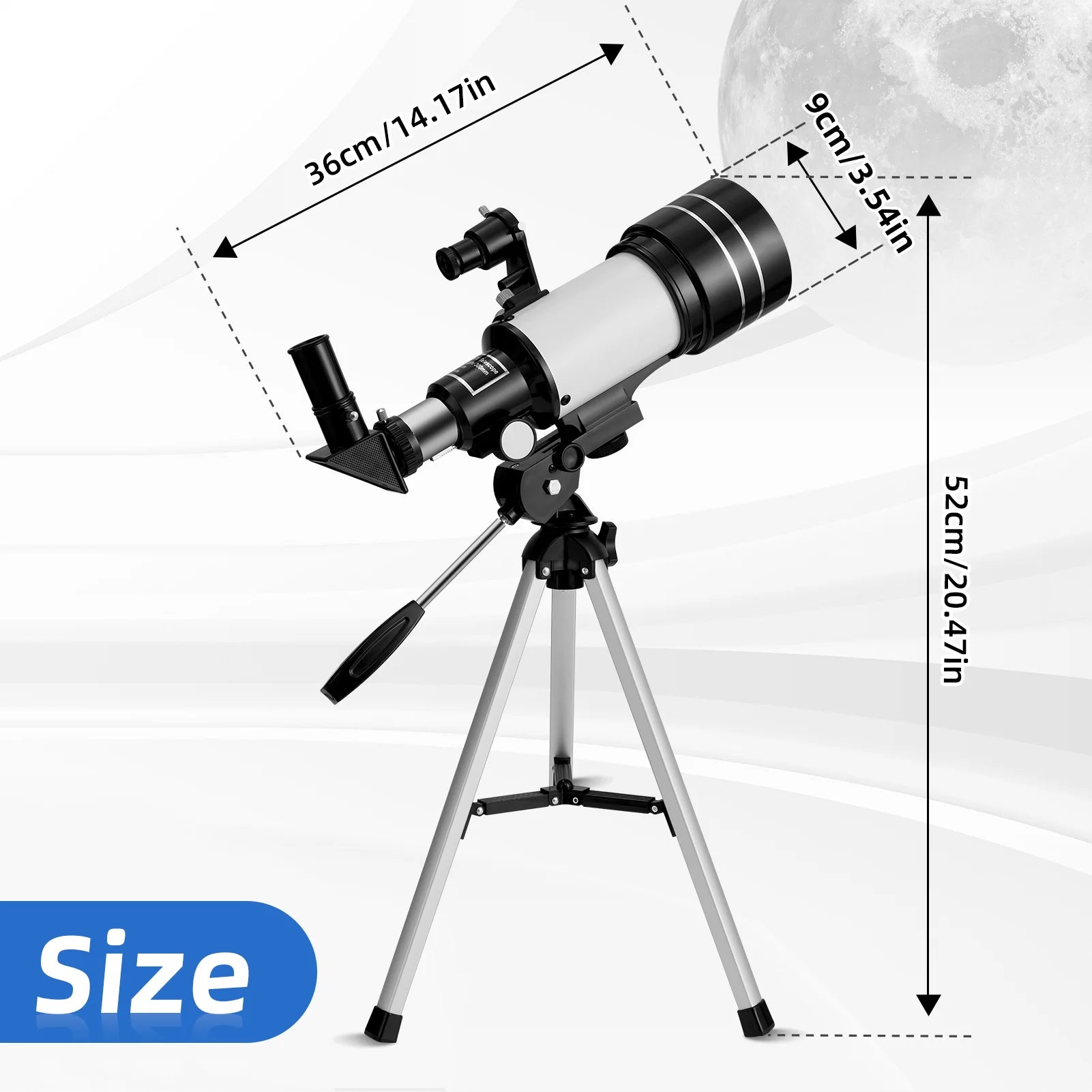 Astronomical Telescope With Finderscope For Child Beginner 150 Times Zoom High-definition Moon Viewing Telescope With Phone Rack