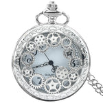 Steampunk Copper Vintage Hollow Gear Hollow Quartz Pocket Watch Necklace Pendant Clock Chain Men Women with Chain Gifts