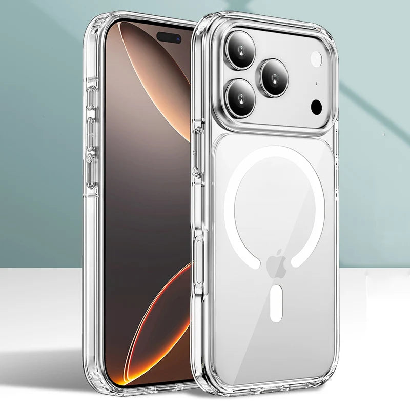 Clear Magsafe Wireless Charging Case For iPhone For iphone 17 Pro Max 17 Air 16 15 14 12 11 Ultra thin Hard Back Cover