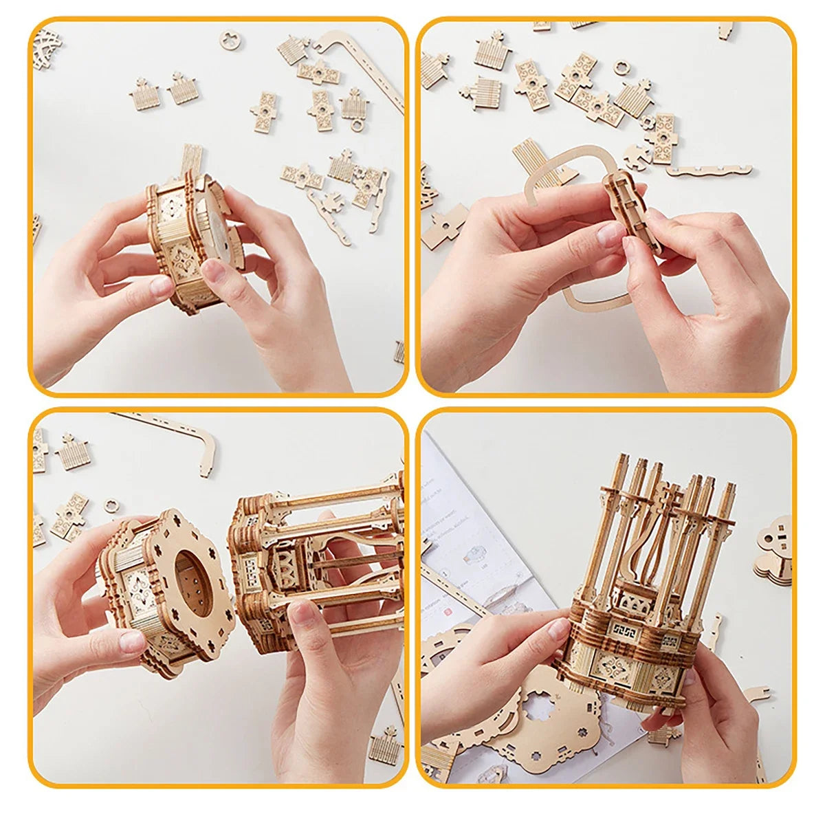 Ferris Wheel Hands Craft DIY 3D Wooden Puzzle Instrument Assembly Building Model Kit Brain Teaser Puzzles Toy