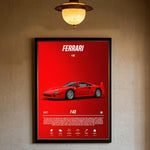 Luxury Classic Retro Red Super Sports Car F40 Art High-quality Printed Posters Homeliving room Wall Art Garage Room Decor