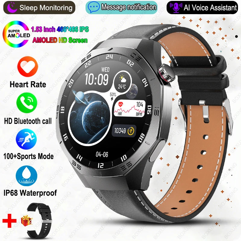 For HUAWEI GT5 Pro Smartwatch Men 360*360 HD AMOLED Screen GPS Motion Track Heart Rate Bluetooth Call IP68 Waterproof Smartwatch