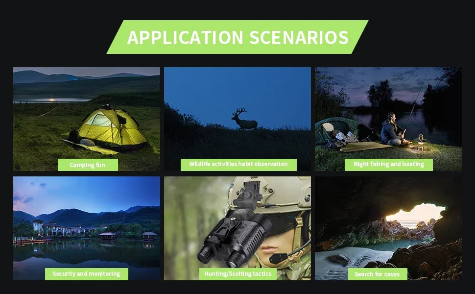 Night Vision Binoculars NV8160 8X Digital Zoom Tactical Helmet Head Mount Goggles Hunting Telescope 4K Infrared Binoculars