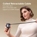 UGREEN 65W GaN Charger With Retractable USB C Cable For iPhone 17 16 Pro Samsung Xiaomi Laptop Macbook Tablet PD Fast Charger