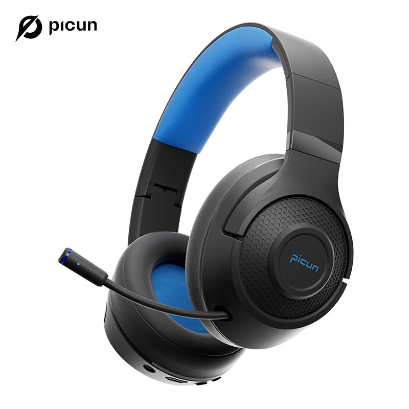Picun BG 01 Gaming Wireless Headphone Mic OverEar Earphones 0.045s Low Latency Bluetooth 5.3 40mm Driver Wireless Cable Headset