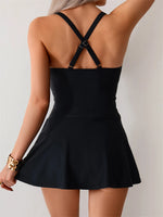 Solid Two Pieces Swimsuit 2025 Women Ruched Tankini