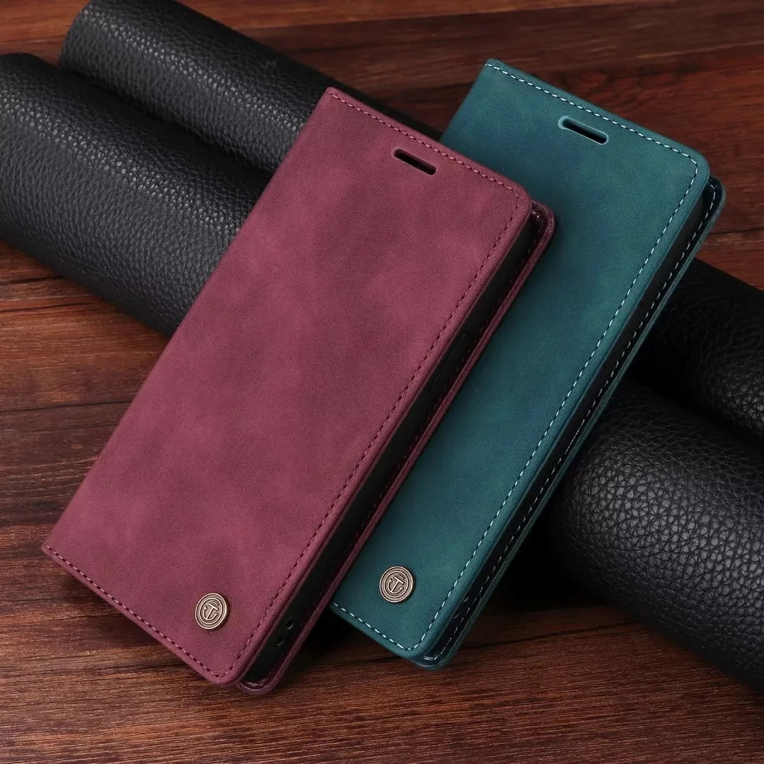 Ultrathin Leather Flip Case For Samsung Galaxy S25 S24 S23 FE S22 Ultra S21 S20 Plus S10 Note 20 5G Business Wallet Phone Cover