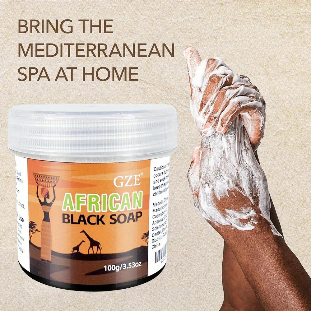 GZE African Black Soap 3-in-1 – Natuurlijke reiniger voor gezicht, haar en lichaam