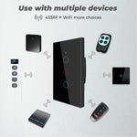 Tuya WiFi Touch Wall Smart Switch 1/2/3 Gang Light Switch Without Neutral Line Smart Life APP Control Support Alexa Google Home