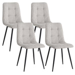 Set of 2/4/6 Modern Dining Chairs Upholstered Padded Corduroy Fabric Chairs Metal Legs for Restaurant  Dining Room