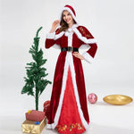 Deluxe Classic Mrs. Claus Kerst Kostuum Xmas Party Santa Claus Cosplay Vrouwen Rode Jurk Kerst Koningin Carnaval Feestjurk