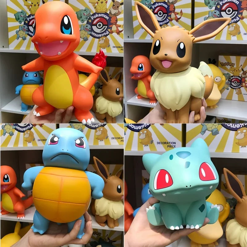 2025 Hot Pokemon Pikachu Doll Model Large Figure Charmander Eevee Porkby Squirtle Ornament Figurine Younth Toys Collects Gifts