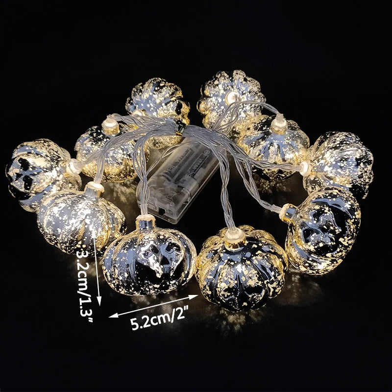 1.5M 10LED Halloween LED Light String Horror Eyeballs Pumpkin Spider Bat Skull Lamp Trick Or Treat Happy Halloween Party Decor