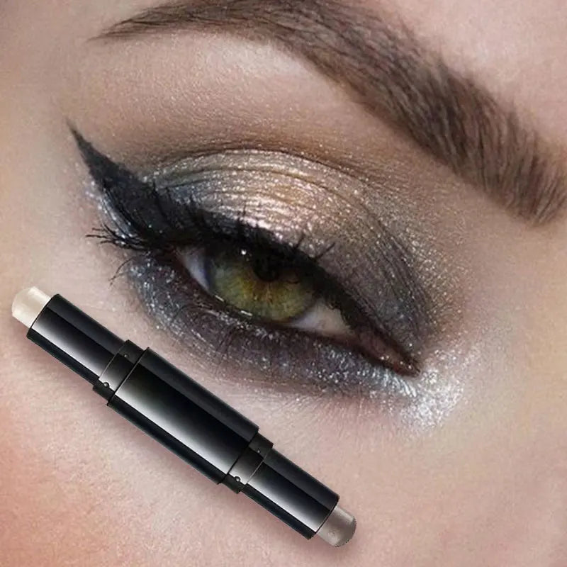 Double Head Eyeshadow Stick Colorful Shimmer Brown High Waterproof Cream Eyes Shadow Pencil Long Lasting Makeup Cosmetic