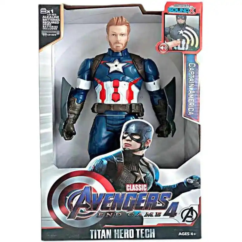 Action Toy 30cm Marvel Avengers Toy Thanos Hulk Spiderman Iron Man Captain America Thor Black Panther With Sound And Light