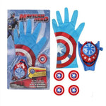 Super Heroes Figures Toy PVC Ironman Hulk Captain America Launcher Toys Gloves Kids Brinquedos Gift