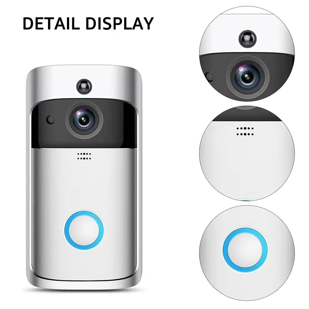 Smart V5 Video Doorbell Wireless WiFi Security Door Bell Visual 720P HD Remote Home Monitor Night Vision Intercom Door Phone