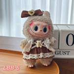 Doll Clothes For LABUBU Frog Set Jumpsuit Kawaii Fisherman Hat 2PCS/Pack Plush Cotton Doll Dress Up Game Decoration