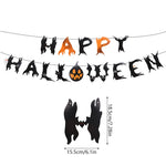 2025 Halloween Party Banner Hanging Pendants Bat Pumpkin Paper Garland Trick or Treat Happy Halloween Decoration Supplies Home