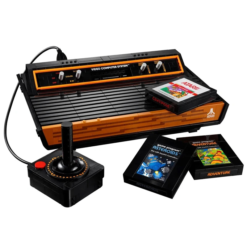 Retro Game Console Building Blocks Set – Classic Model with Joystick & Cartridges (Compatible Bricks)