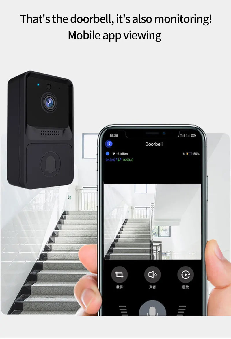 Wireless Doorbell WiFi Outdoor HD Camera Security Door Bell Night Vision Video Intercom Voice Change For Home Monitor Door Phone