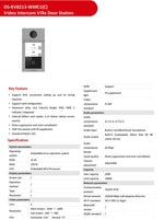 Hik Video Doorbell WIFI DS-KV8213-WME1 Intercom Door Station Replace DS-KV8202-IM Access Control Unlook Doors by Mobile Phone