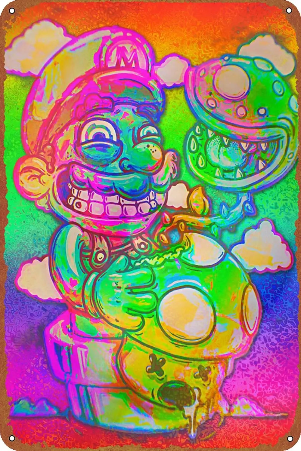 Trippy Music Poster Retro Metal tin Sign Halloween Tin Sign,Cave,Bar,Club, Home Wall Art Metal Tin Sign